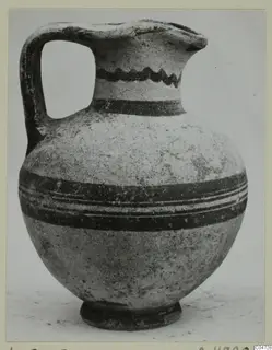 White Painted I jug from Amathus, with a single loop handle and dark painted bands