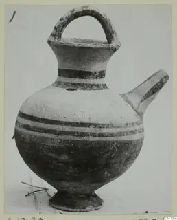 White Painted I jug with a loop handle and side spout, from Amathus