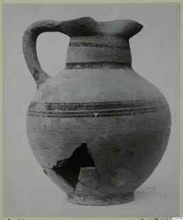 Pottery jug with a strap handle and dark painted bands, White Painted III, from Amathus
