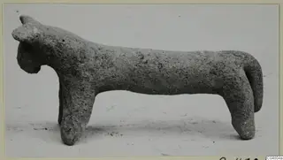Small figurine of a standing animal with short horns, from Amathus