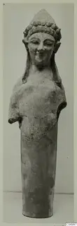Terracotta statue from Mersinaki, head and upper body with the arms broken away