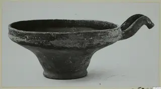 Pottery Base-Ring Ware bowl with a single handle, from Enkomi