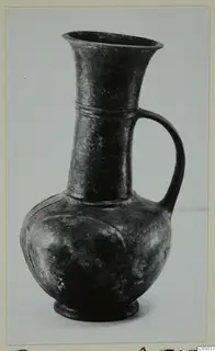 Pottery Base-Ring Ware jug with a trumpet neck and a single handle, from Enkomi