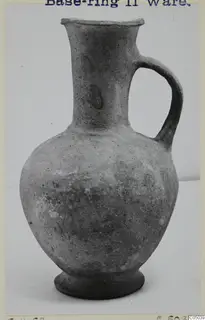 Base-Ring Ware jug from Enkomi with a single strap handle and a flared rim