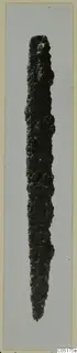 Corroded iron tool from Lapithos, Kastros tombs, possibly a knife blade