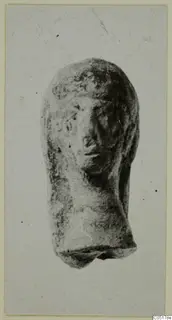 Terracotta head, Minor Plastic 3, shown from the front with a broken lower neck