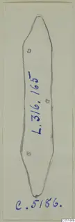 Pencil drawing of a knife-shaped blade from Lapithos, Vrysi tou Barba tombs