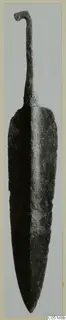 Long bronze blade with a hooked tang, from Lapithos Tomb 302A