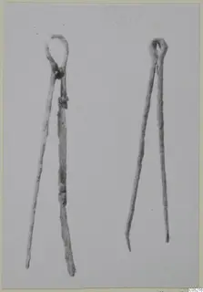 Two bronze tongs with looped tops, from Ayios Iakovos Tomb 10 A