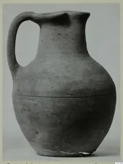 Pottery jug with a single strap handle and a rounded body, from Enkomi