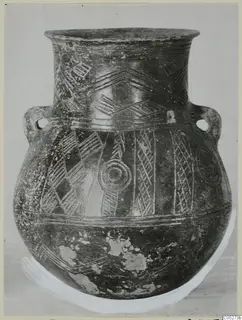 Red Polished III amphora from Lapithos with two handles and incised decoration