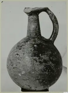 Red Polished II jug with incised bands and a strap handle, from Lapithos, Vrysi tou Barba tombs