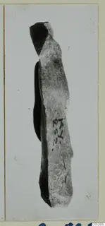 Elongated stone fragment with a handwritten number label, from Kythrea.