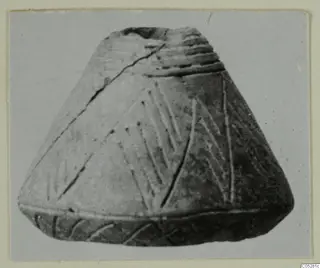 Truncated conical vessel fragment with incised diagonal lines, from Lapithos small finds