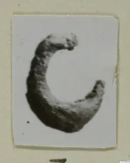 C-shaped piece of jewellery from Amathus, shown on a mounted photograph print