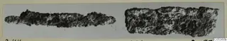 Two corroded iron objects, one possibly a knife blade, from Amathus