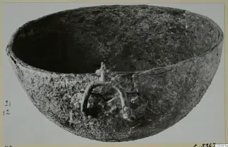 Rounded bowl with a ring handle on its side, from Amathus