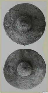 Two bronze shield bosses from Amathus, seen from above.
