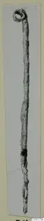Long bronze rod with a coiled loop at its top end, from Amathus.
