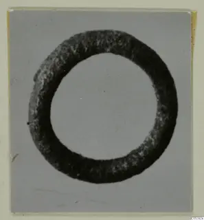 Silver ring from Amathus, photographed face-on against a grey background