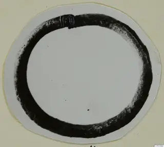 Silver bracelet, a thick plain ring shown as a dark circle on a white card
