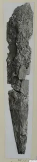 Long corroded metal object from Amathus, broken into several pieces and tapering to a point.