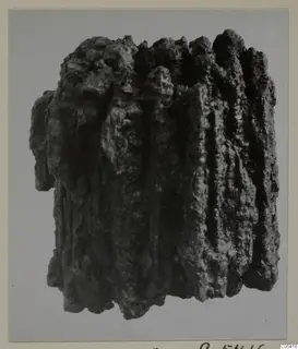 Iron weapons from Amathus, shown as one heavily corroded, ridged metal mass