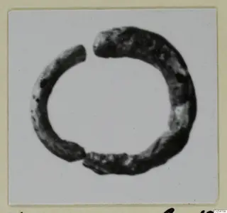 Open ring find from Marion, tombs 31–45, shown on a white card