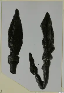 Two corroded iron arrowheads from Marion