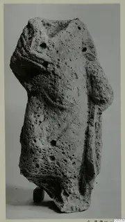 Headless porous stone statue fragment of a standing figure from Mersinaki