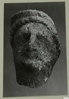 Limestone head sculpture from Mersinaki, seen from the front