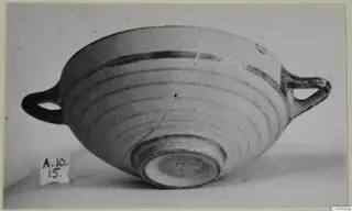 Two-handled bowl with dark painted bands, from Amathus tombs