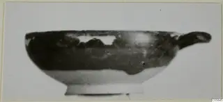 Pottery Special Wares bowl with a single horizontal handle, seen from the side