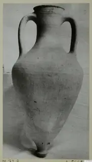 Pottery Plain White VII amphora with two handles and a narrow base, photographed against a plain backdrop.