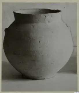 Pottery Plain White VI, a globular jar with a short flared neck and two small handles on the shoulder