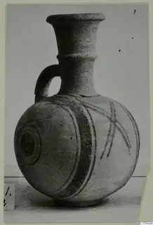 Pottery Polychrome Lustrous Foreign jug from Amathus with a loop handle and dark painted bands