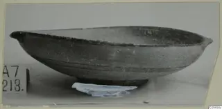 Pottery Black-on-Red I-III bowl from Amathus, side view
