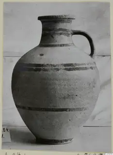 Pottery jug with a single handle and dark painted bands, from Amathus, finds from tombs 10–26