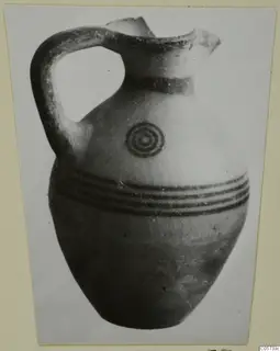 Juglet with a single loop handle, painted with concentric circles and horizontal bands, from Amathus tombs 1–9