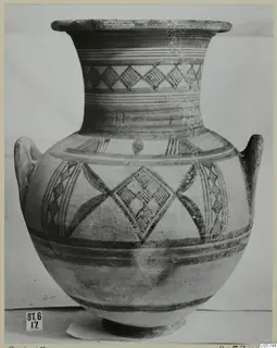 White Painted III-1 two-handled jar with lozenge and band decoration