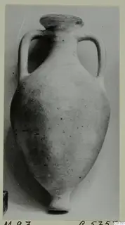 Cypro-Hell.I two-handled pottery jar from Marion, shown upright against a plain grey backdrop