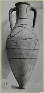 Two-handled amphora with dark painted bands and loops, from Marion