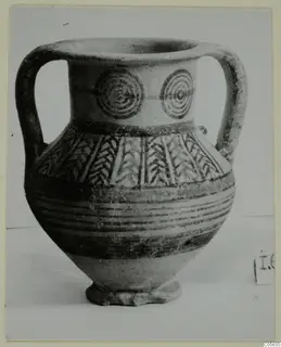Pottery Bichrome IV amphora-crater with two handles, from Idalion