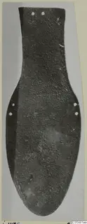 Flat bronze mounting with rivet holes, from Idalion toilet-requisites