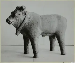 Terracotta figurine of a standing horned animal, from Ayia Irini.