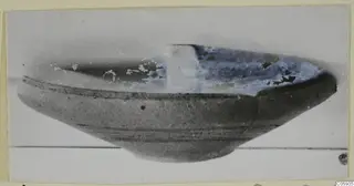 Pottery Bichrome IV, Plate - Jug (J.611): shallow open vessel in side view, interior flaked and worn.