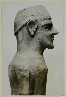 Terracotta Proto-Cypriote I statuette from Ayia Irini, head and upper torso seen in profile