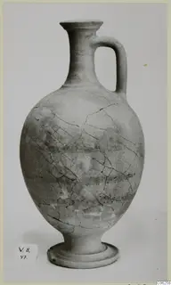 Pottery jug with a single loop handle and ring foot, White Painted VII from Vouni