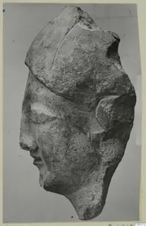 Limestone head sculpture in profile facing left, Neo-Cypriote, from Kition