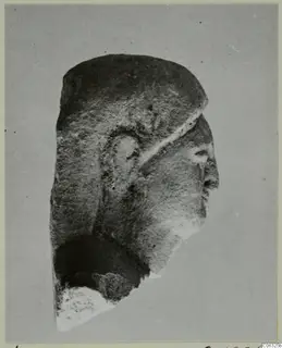 Limestone head statuette from Kition, shown in right-facing profile